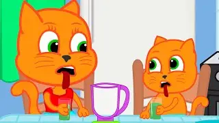 Cats Family in English - Homemade cocktail Cartoon for Kids