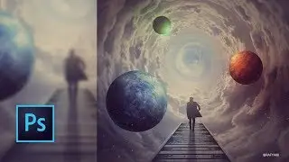 Cloud Planets Photo Manipulation Composite Photoshop Tutorial