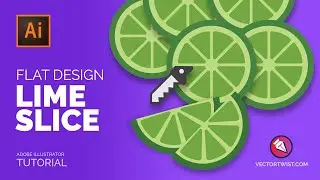 Draw a Flat Design Lime or Lemon Slice in Adobe Illustrator - FAST :)