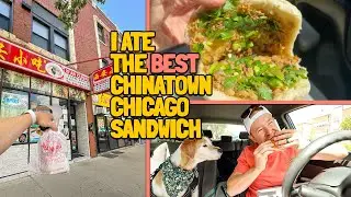 Eating The Marinated Pork Flatbread Sandwich from Xi'an Cuisine | *MY DOG VISITS CHINATOWN* 🫓🥪