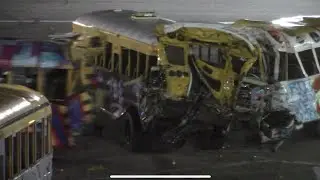 Riverhead Raceway School Bus Demolition Derby