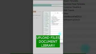 How to Upload Files in a SharePoint Document Library #documentlibrary #sharepoint