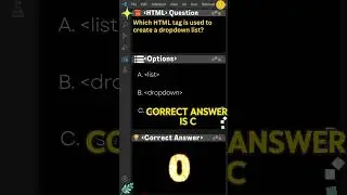 HTML Quiz 22: Which HTML tag is used to create a dropdown list? #htmlcoding #html #css #shorts