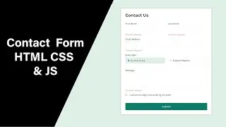 Responsive Contact Us Page in HTML and CSS and JavaScript