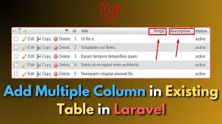How to Add Multiple Column in a Existing Table in Laravel