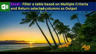 Excel : Filter a table based on Multiple Criteria and Return selected columns as Output