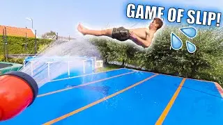 INSANE GAME OF FLIP ON THE SLIP 'N' SLIDE!