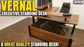 My New Office Setup! | Vernal Executive L-Shaped Standing Desk Review