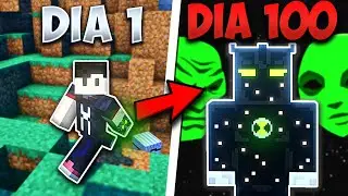 Passei 100 Dias no Minecraft Ben 10