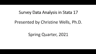 Survey Data Analysis in Stata 17