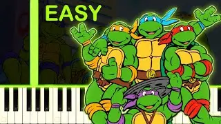 TMNT (1987) THEME - EASY Piano Tutorial