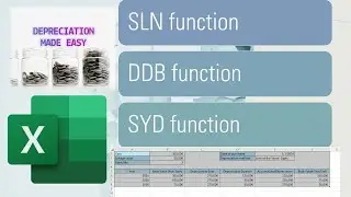 Depreciation dynamic table using the most used 3 methods SLN, DDB, SYD - Excel