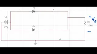 Calculate the voltage across the 2.2k ohm  resistor and find which diode will be on ?