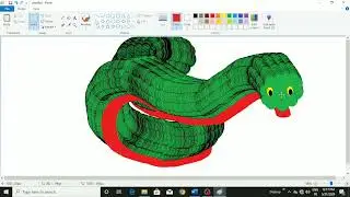 How to make 3d snake 🐍🐍 in ms paint|| #computer #viral #snake #snakevideo #painting