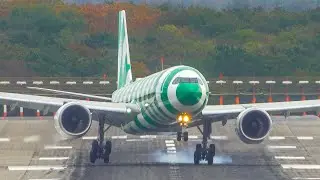 STORM CIARAN - AN12 Crosswind Landing + NEW A330NEO of Condor (4K)