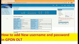 How to add New username and password in GPON OLT