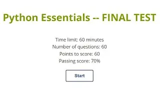Python Essentials Final Test with explanation
