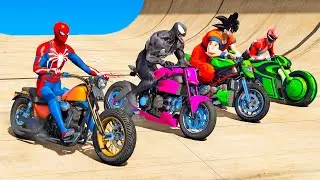 DESAFIO DO HOMEM ARANHA & AMIGOS com MOTOS Acrobáticas - GTA V