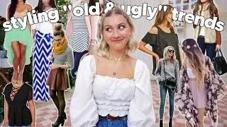 styling OUTDATED fashion trends to be cute in 2022 ✨ skinny jeans, skater skirts, puplum tops ✨