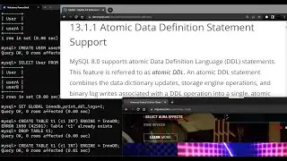 Atomic Data Definition Statement Support: SQL Statements - MySQL.