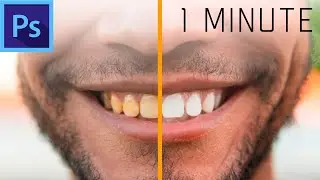 Как отбелить зубы за 1 минуту в фотошопе. 📷Photoshop урок.