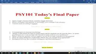 PSY101 Final Term Paper 2023 | Current Paper | The Merciful Academy