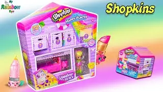 Распаковка Игрушки наборы мебели Шопкинс и домик с куколкой Shoppies Doll Happy Places Shopkins
