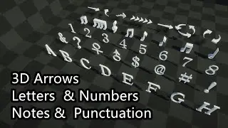 3D Model - Signs, Arrow, Note, Letter, Number, Punctuation Mark - Downloadable