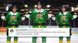 Sarnia Sting Sport Festive Buddy The Elf Jerseys