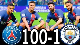 FIFA 25- MESSI RONALDO NEYMAR & MBAPPE | ALL STARS | PSG 100-0 MANCHESTER CITY 