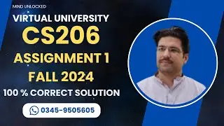 CS206 Assignment 1 solution Fall 2024 | CS206 Assignment 1 100% correct solution fall 2024