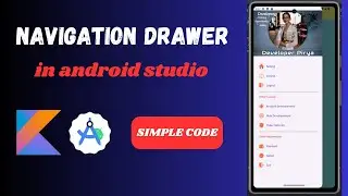 Android Navigation Drawer in Kotlin || How To Create Navigation Drawer in android studio kotlin 