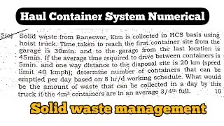 Haul Container System | Solid Waste management Numerical