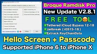 Broque Ramdisk Free Tool New Update Release | Supported Hello Screen-Passcode Lock iPhone 6 to X |