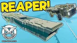 Flying Aircraft Carrier with Escape Boat & VTOL! - Stormworks Gameplay