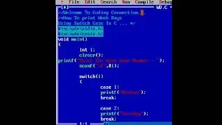 How To Print Week Days Using Switch Case In C || How To Print Week Days || Week Days Using Switch