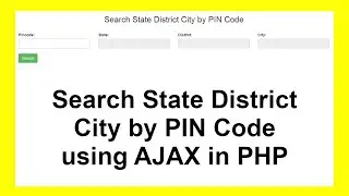 Search State District City by PIN Code using AJAX in PHP with Source Code