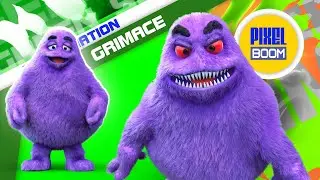 Green Screen GRIMACE Shake.exe MC DONALDs 3D Animation - PixelBoom