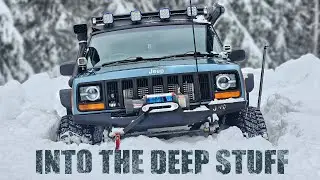 Solo Adventure Camping In My Jeep XJ / Deep Snow