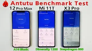 12 Pro Max vs Mi 11T vs Poco X3 Pro Antutu Test | A14 Bionic vs Dimensity 1200 vs Snapdragon 860