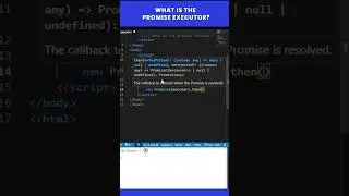 What is the promise executor?  #javascript
