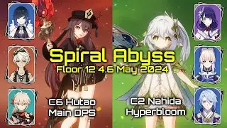 36 Star Spiral Abyss 4.6 Update | C6 Hutao Hypercarry & C2 Nahida Hyperbloom | Genshin Impact