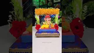 Ganpati decoration idea 🌸 5 minute ganpati decoration ideas 🙏 Ganpati Bappa morya #shorts #short