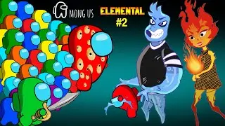 어몽어스 VS Elemental #2 (Water) | Funny Among Us Animation