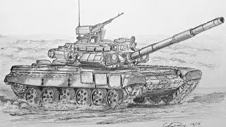 How to Draw a Russian T-90 Tank