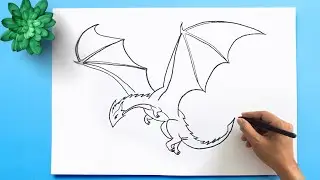 How to draw a Dragon | Flying Dragon Drawing lesson