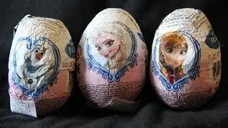 3 Disney Frozen Toy Surprise Eggs!!! Queen Elsa Princess Anna Olaf