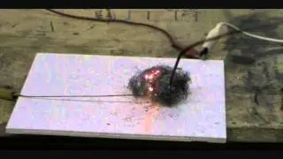 Capacitor Bank #1 - 3kV 4uf Into Steel Wool