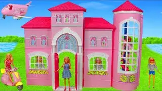 Barbie Dollhouse with Furniture and Dolls