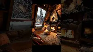 Cozy Cabin Ambiance with Snowfall and Fireplace | Ultimate Winter Relaxation #cozy #wintervibes